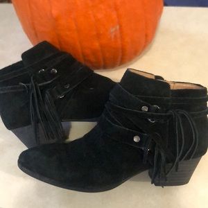 Franco Sarto black suede booties sz 8